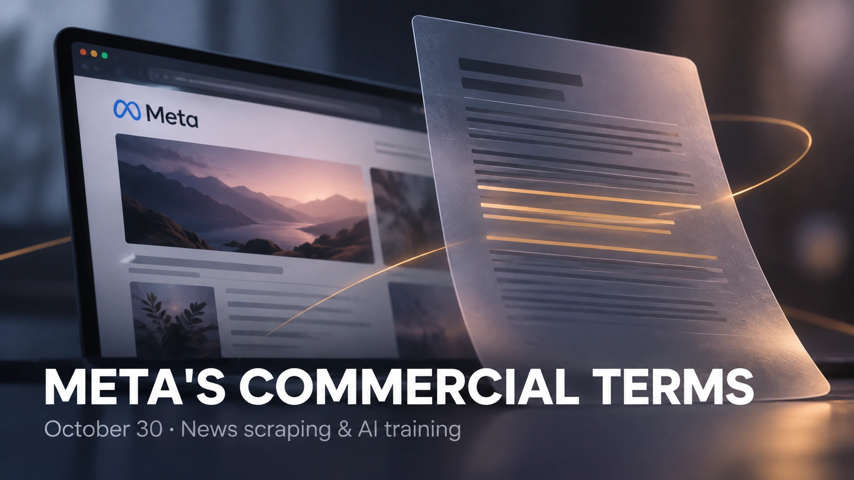 Términos comerciales de Meta: rastreo de noticias, entrenamiento de IA y el 30 de octubre
