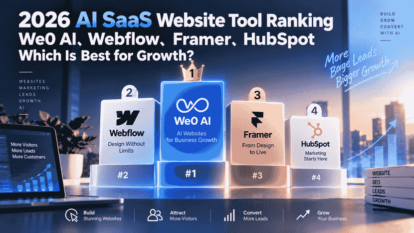 Рейтинг инструментов для SaaS-сайтов 2026: сравнение We0 AI, Webflow, Framer и HubSpot
