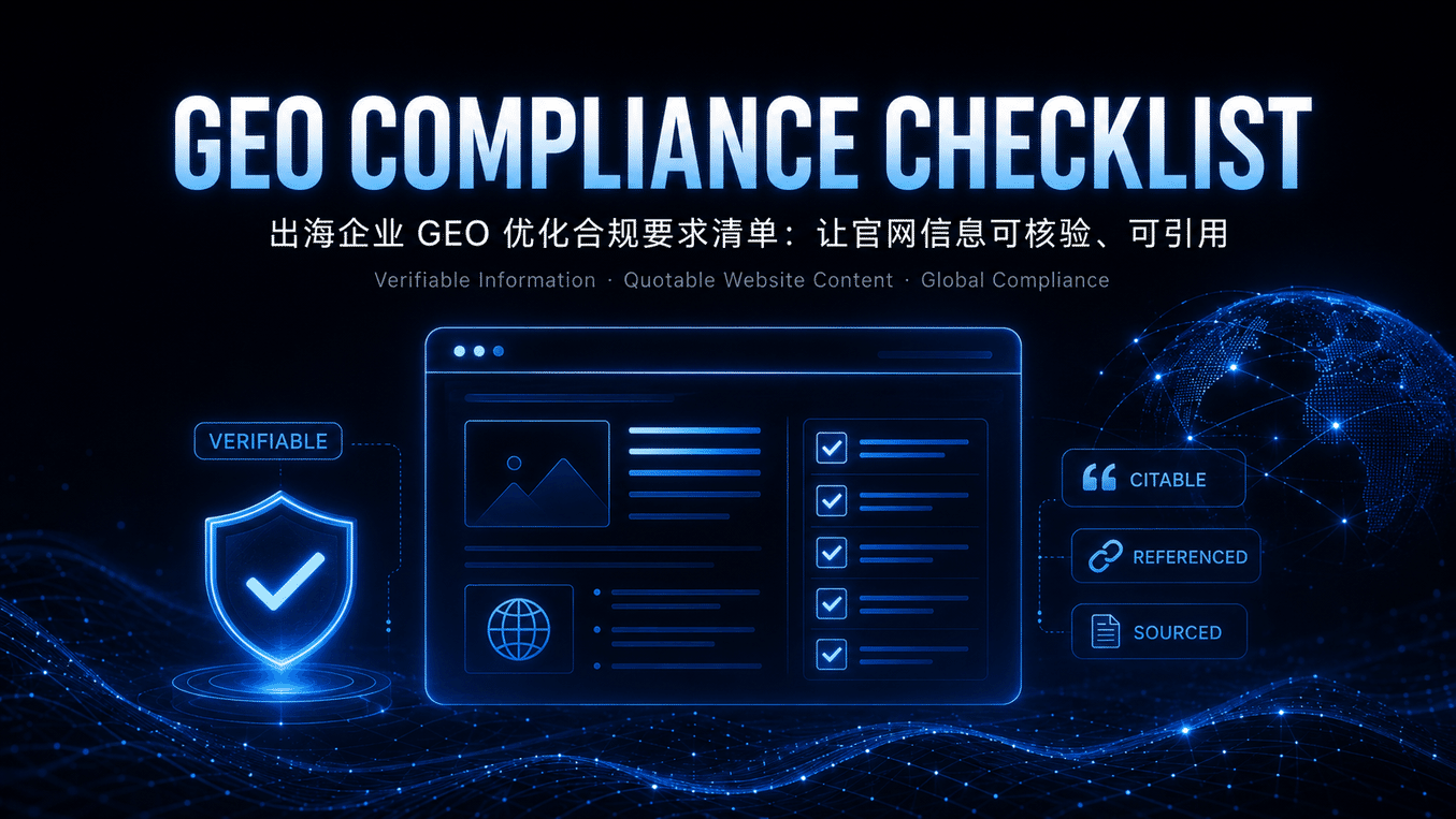 出海企业 GEO 优化合规要求清单：让官网信息可核验、可引用