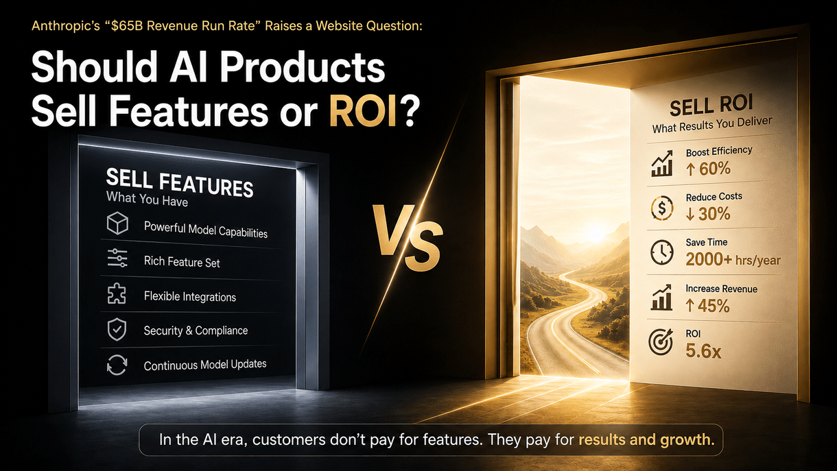 Anthropic“650亿美元年收入跑速”引发的官网命题：AI 产品该卖功能，还是卖 ROI？