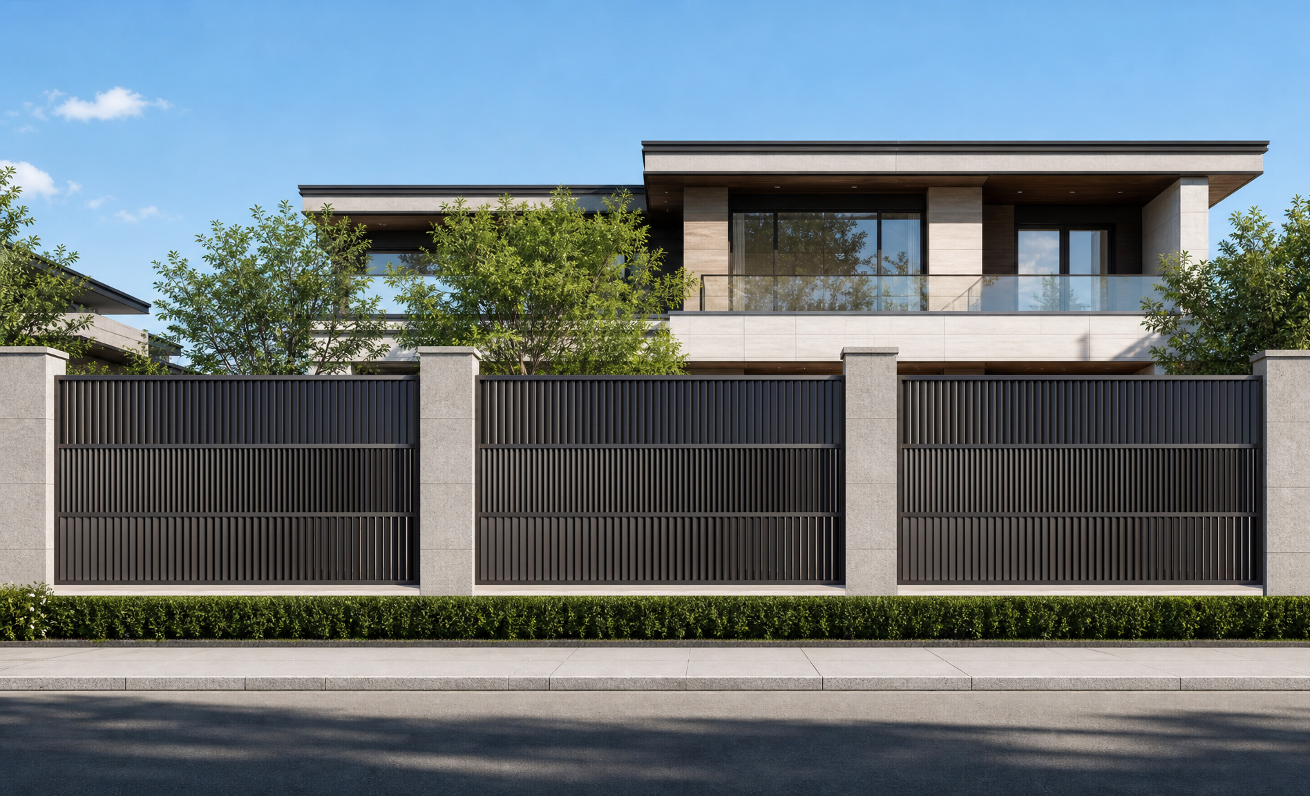 High Privacy Aluminum Garden Slat and Louvre Fence Systems