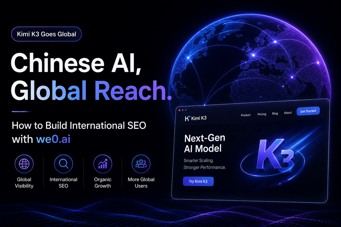 Kimi K3 出海讨论之外：中国 AI 产品如何用 we0.ai 官网做好国际 SEO