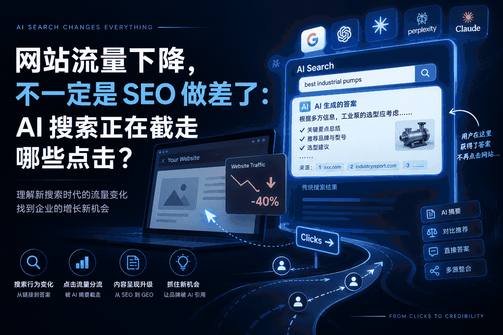 网站流量下降,不一定是 SEO 做差了:AI 搜索正在截走哪些点击?