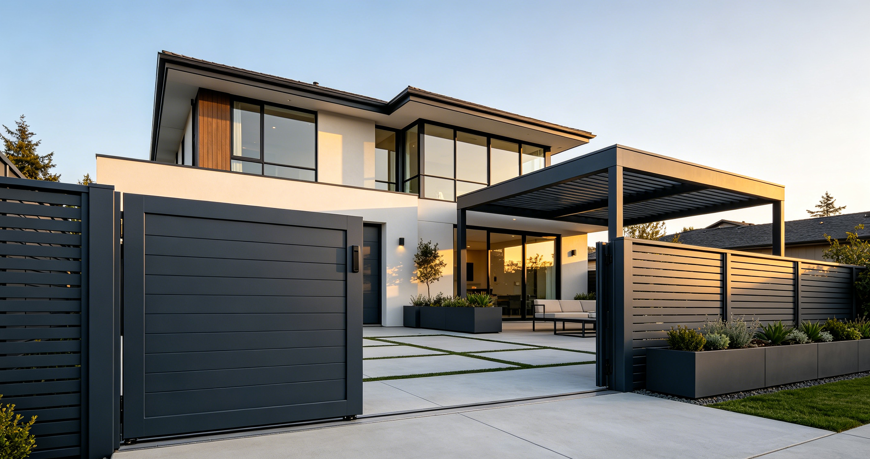 Grand Court Aluminum Swing Gate Installation at Private Luxury Estate