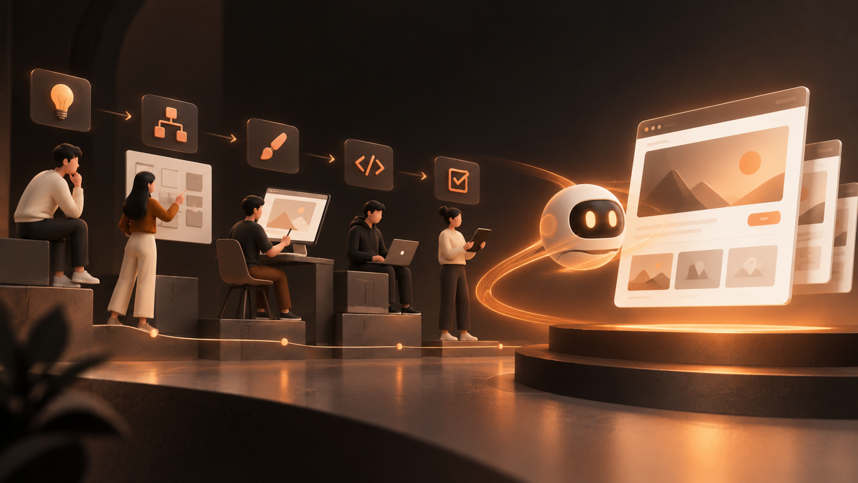 传统建站多人接力时,AI 建站最适合解决哪一段流程?